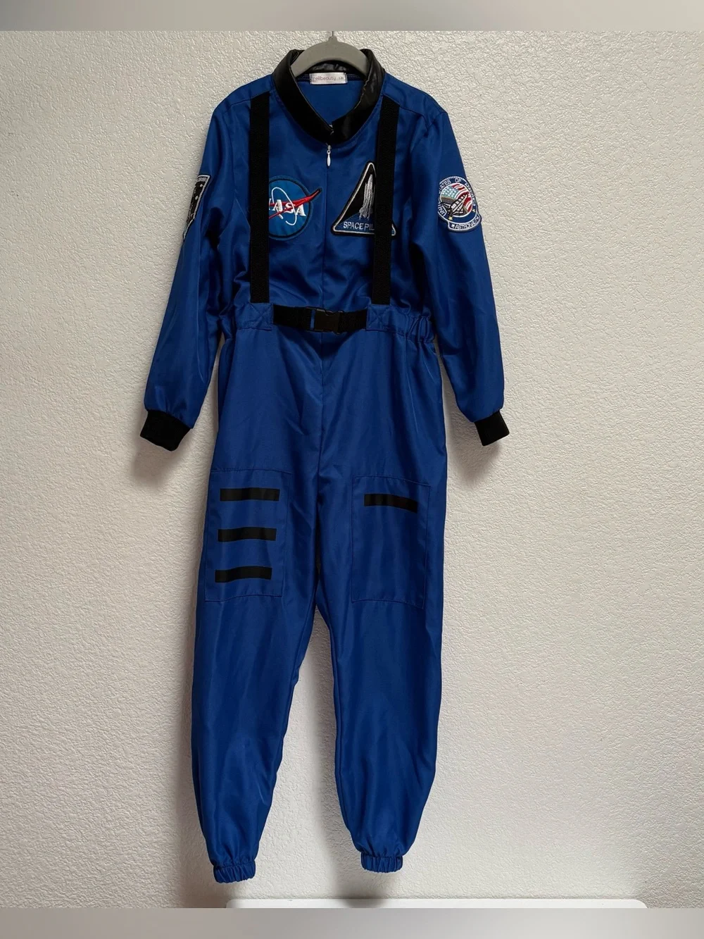 Kids Blue Space Pilot Costume Jacket with NASA Patches